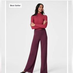 NWT SPANX Perfect Pant Wide Leg - Chianti Large Petite